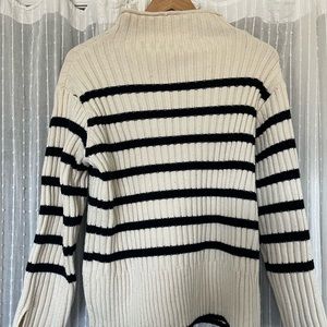 striped mock neck turtle neck